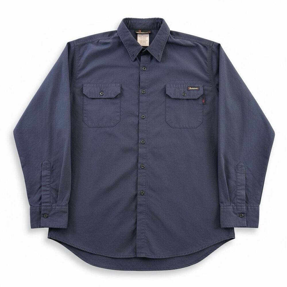 Workrite FR 46-R Large Navy CAT 2 NFPA 2112 UL GlenGuard Flame Resistant Shirt